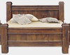 QUEEN SPRING FULL PANEL BED - ROUGH SAWN (2081)