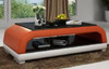 OZ COFFEE TABLE (MODEL-CT9001)   - 1300(W) X 700(D) - FULL LEATHERETTE + 2 TEMPERED GLASS - ASSORTED COLOURS