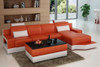 SETIMA LEATHER  CHAISE LOUNGE SUITE +  COFFEE TABLE ( MODEL-L6005C) - CHOICE OF LEATHER AND ASSORTED COLOURS AVAILABLE