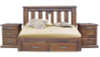 Mt. ISA QUEEN (2078) 3 PIECE BEDSIDE BEDROOM SUITE WITH 2 FOOTEND STORAGE DRAWERS - ROUGH SAWN 