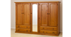 NIMERA (LOCAL MAKE) 3 PIECE WARDROBE WITH 5 DOORS & 4 DRAWERS WITH SHELVES BEHIND MIRROR - (MODEL:CL2000W) - 1900(H) X 2000(W) - ASSORTED STAINED COLOURS