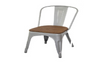  TOLEDO CHAIR WITH ADDITIONAL TIMBER SEAT - SILVER