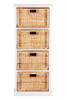 BALINESE 4  DRAWER  CABINET  WITH  HONEY BASKET 1250(H)   x  490(W)   -  NATURAL /WHITE 
