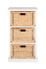 BALINESE CANE STORAGE DRAWERS (DET703 WH) WITH 3 DRAWERS -  WHITE
