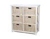 BALINESE VERTICAL CANE STORAGE DRAWERS (RDB786/V/N) WITH 6 DRAWERS - WHITE