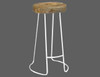 TRACTOR STOOL (WOST-004) - SEAT: 680(H) - WHITE  / NATURAL