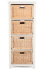 RATTAN STORAGE WITH 4 DRAWERS (TALL) (RDB784) -1220(H) X 490(W) - WHITE / NATURAL