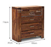 PHILLIPE KING 4 PIECE  TALLBOY BEDROOOM SUITE  - ACACIA  - JAVA RUSTIC