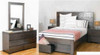 BENSON KING 5 PIECE DRESSER  BEDROOM SUITE WITH 2 FOOTEND DRAWERS - SMOKE