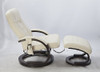 WALLEN DELUXE LEATHERETTE (LDF-5001-CREAM)  RECLINER MASSAGE CHAIR  WITH FOOT REST  - CREAM