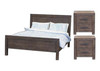 EDISON  QUEEN 3  PIECE  BEDSIDE BEDROOM SUITE - BRUSHED BROWN