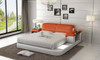 QUEEN COLOMBUS  MODERN LEATHER BED ( LB8807) - ASSORTED COLOURS AVAILABLE IN DIFFERENT  LEATHERS (COLOUR BOARD ATTACHED IN IMAGE SECTION)
