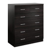 ASHLEY 6 DRAWER TOP SPLIT TALLBOY -  1050(H) X 850(W)- WALNUT