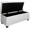 SWISS LARGE LEATHERETTE OTTOMAN CHEST BOX FOOT STOOL (OTM-L2-WH) -380(H) X 1015(W) - WHITE