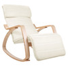 LENNY ADJUSTABLE ROCKING ARMCHAIR WITH FABRIC CUSHION  - BEIGE