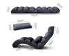 ABINAS LOUNGE SOFA CHAIR WITH 3 ADJUSTABLE SECTIONS - CHARCOAL