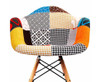 JAVIER SET OF 2 REPLICA OF EAMES ARMCHAIRS - MULTICOLOR FABRIC / BEECH