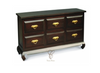 SEOUL 6 DRAWERS  LOWBOY WITH  RING CHUNKY HANDLE ( SB 006 OL RH (RJ) )   -770(H) X 1800(W)  -  CHOCOLATE