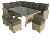 SWANSEA MODULAR  DINING SETTING WITH 1510(L) GLASS TOP TABLE 