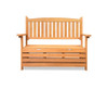 ZAIN 2  SEATER WOODEN OUTDOOR  STORAGE BENCH (1145W) - NATURAL