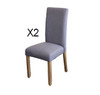 ASHTON SET OF 2 FABRIC UPHOLSTERED DINING CHAIR -  LIGHT  GREY