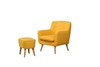 GEORGIA FABRIC UPHOLSTERED CHAIR WITH FOOT STOOL - YELLOW