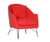 SIMBA ACCENT FABRIC CHAIR WITH METAL LEG - RED