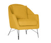  SIMBA ACCENT FABRIC CHAIR WITH METAL LEG -  YELLOW