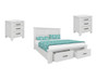  MILDRED KING 3 PIECE (BEDSIDE) BEDROOM SUITE   (6-12-15-9-14-1)  - WHITE WASH