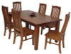 VERITY (VT RANGE) 7 PIECE DINING SETTING WITH UNTAPERED SQUARE LEGS - 1500(W) X 900(D) - BALTIC , WALNUT , GREYWASH (501)