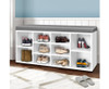 CACAU FABRIC SHOE BENCH WITH STORAGE CUBES - WHITE