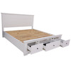 CHANELLE KING 3 PIECE BED PANEL BEDSIDE BEDROOM SUITE - (22-9-5-14-14-1) - WHITE