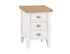 SPENCER (TT-SBSC-W) SMALL BEDSIDE TABLE - BRIGHT WHITE  / LIGHT OAK (2 TONE)