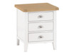 SPENCER QUEEN OR DOUBLE  3 PIECE BEDSIDE BEDROOM SUITE - BRIGHT WHITE  / LIGHT OAK (2 TONE)