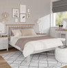 SPENCER QUEEN OR DOUBLE  3 PIECE BEDSIDE BEDROOM SUITE - BRIGHT WHITE  / LIGHT OAK (2 TONE)