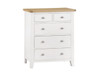 SPENCER SINGLE 3 PIECE BEDSIDE BEDROOM SUITE - BRIGHT WHITE  / LIGHT OAK (2 TONE)