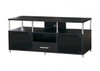 PERFECTION / BROOKLYN TV UNIT WITH GLASS DOORS - 710(H) X 1551(W) - (MODEL: TV-0074) - BLACK - 2 ONLY CLEARANCE - READY TO GO