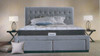 KING PARIS FABRIC OR LEATHERETTE UPHOLSTERED BED WITH DRAWERS - GREY 