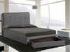 QUEEN RUSONE 8009 FABRIC BED WITH FOOTEND DRAWER - (1-23-1-12-15-14) - DARK GREY 