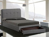 KING RUSONE 8009 FABRIC BED WITH FOOTEND DRAWER - (1-23-1-12-15-14) - DARK GREY