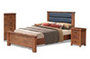 KING  JAYDEN  BED ONLY    (3733) WITH PADDED HEADBOARD (MODEL - 7-5-15-18-7-9-1) - NUTMEG