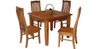 VERITY (VT RANGE) 5 PIECE DINING SETTING WITH NON-TAPERED SQUARE LEGS - 900(W) x 900(D) - BALTIC , WALNUT , GREYWASH (501)