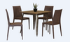 DELTA PLASTIC DINING CHAIR (SET OF 4) - BROWN