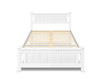 SINGLE TAN  SOLID TIMBER BED FRAME - WHITE 