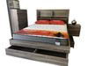 ROGAN  KING 4  PIECE (TALLBOY) BEDROOM SUITE - BED WITH LEAD LIGHT    (MODEL:LS 718 K)  -  MOCHA