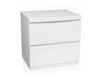 ROGAN BEDSIDE TABLE WITH 2 DRAWERS - (LS 718 BS) - HIGH GLOSS WHITE