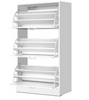 GLASSGOGH3 TIER SHOE CABINET -  WHITE