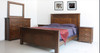  PARSONS (AUSSIE MADE) DOUBLE OR QUEEN 5 PIECE (DRESSER) BEDROOM SUITE - ASSORTED STAINED COLOURS