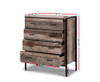 KELLAN INDUSTRIAL TALLBOY CHEST WITH 4 DRAWERS - NATURAL