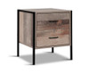 KELLAN INDUSTRIAL 2 DRAWERS  BEDSIDE TABLE - NATURAL